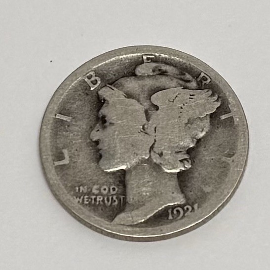 1921 Silver Mercury Dime 10c