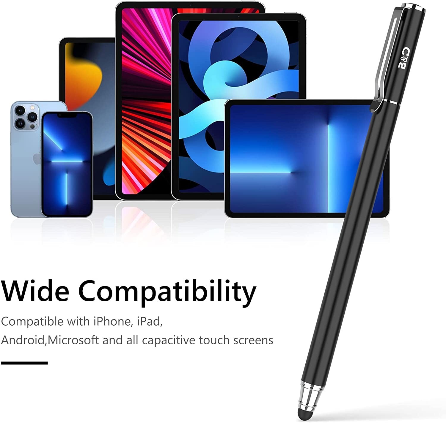 2PCS Stylus Pen Touch Screen Rubber Tip Styluses For iPad Tablet Android Phone