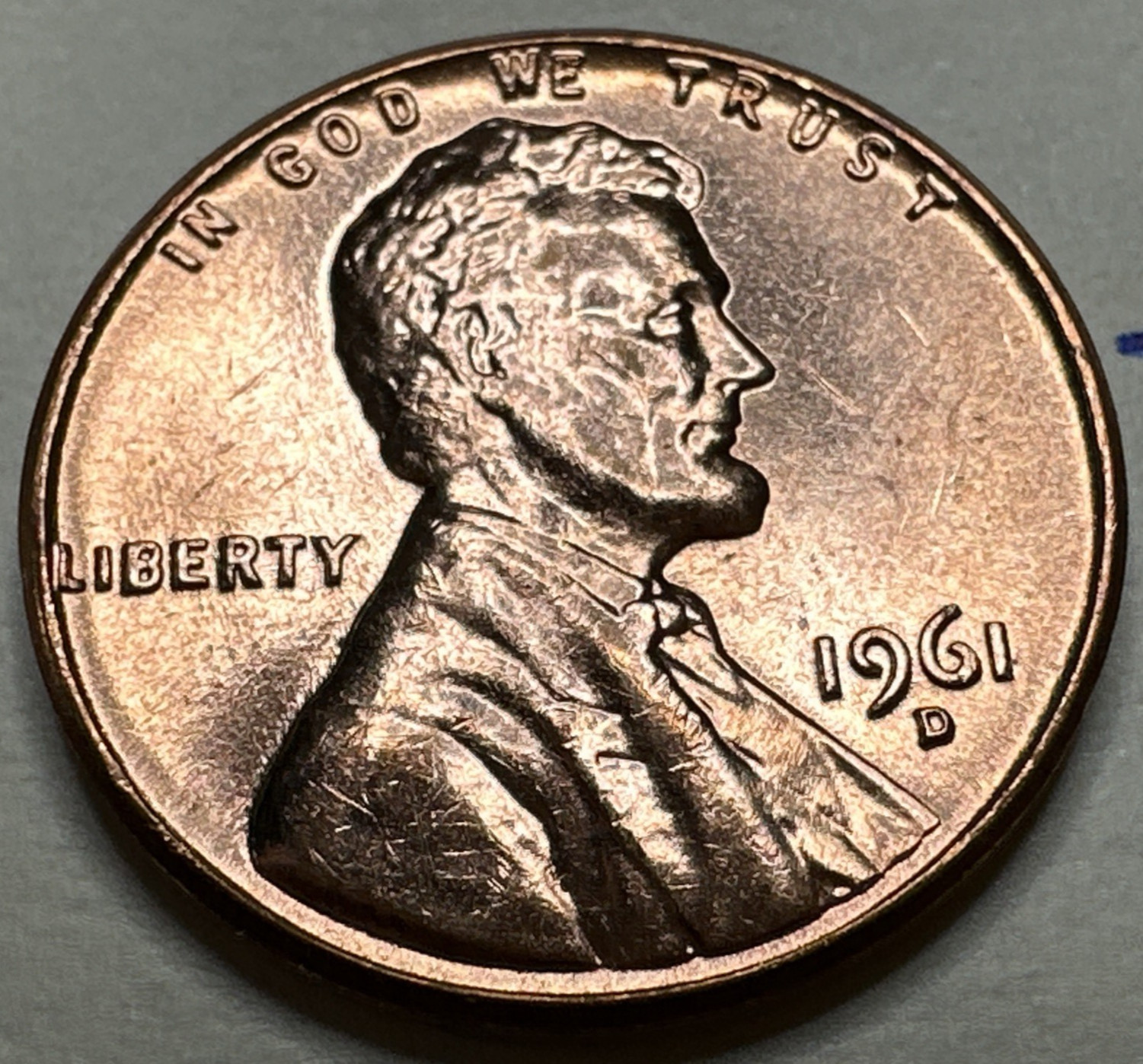 1961 D Lincoln Memorial Penny Cent 2363X