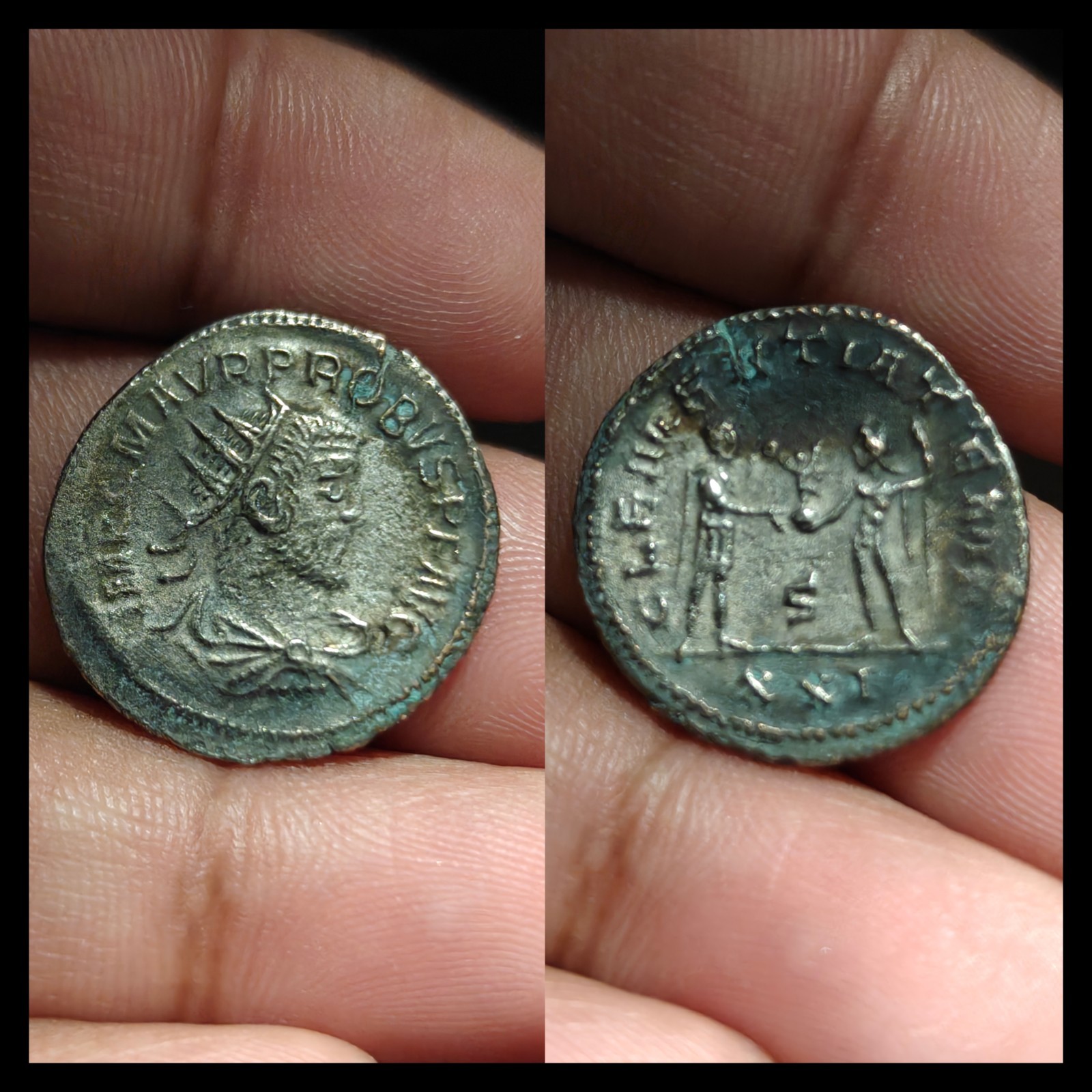 Roman Imperial Probus RESTITVTOR ORBIS XXI Silvered Bronze Antoninianus,