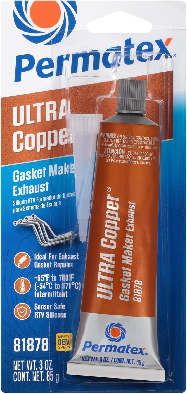 Permatex Ultra Copper 3oz Maximum Temp RTV Silicone Gasket Maker 81878 (2PK)