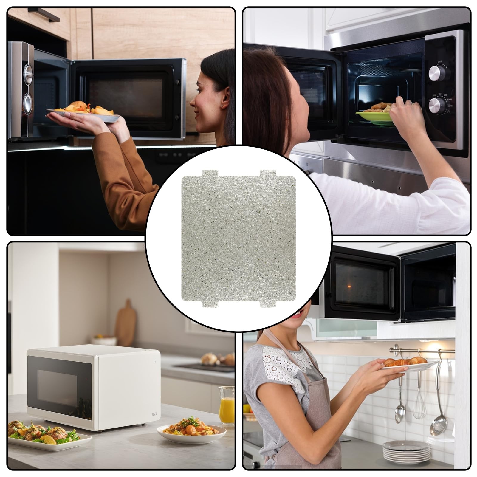2 PCS Microwave Waveguide Cover, 4.7×3.9in Universal Mica Sheets for Silver