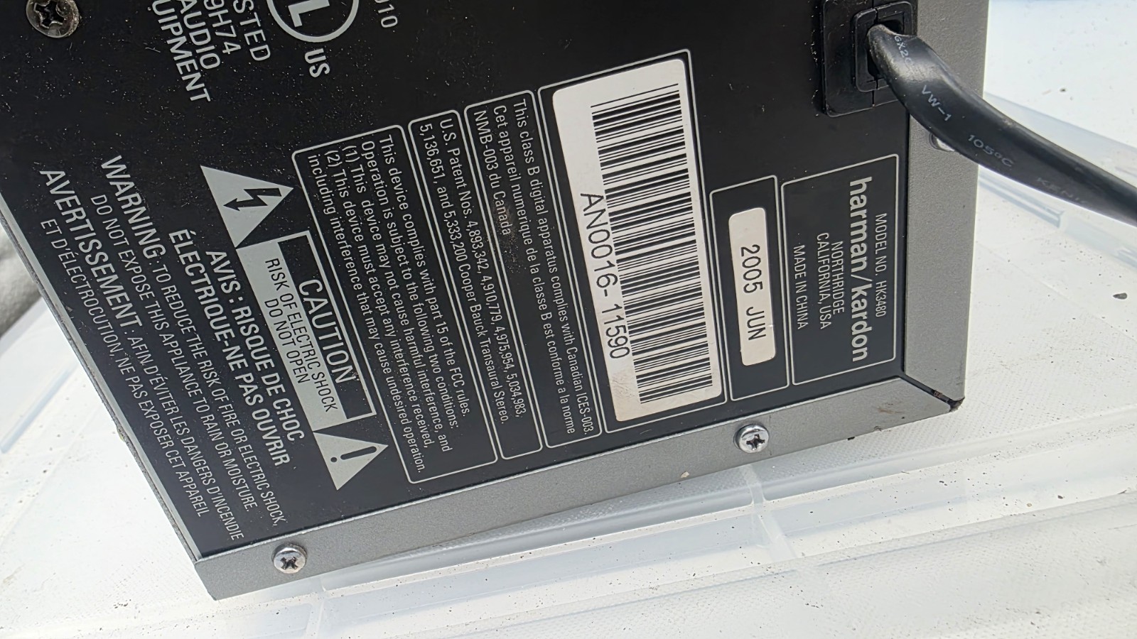 Harman/Kardon HK3480 A/V Receiver