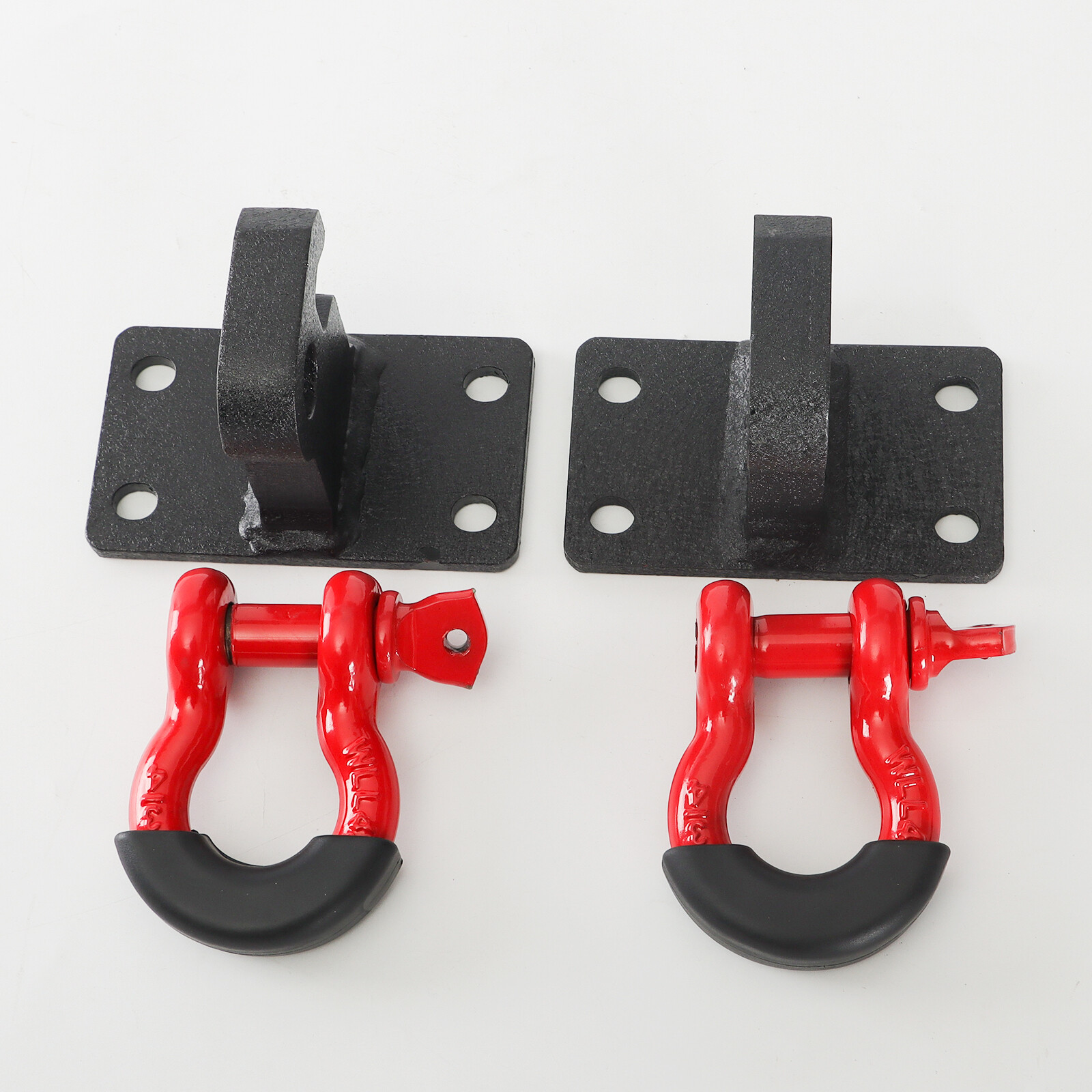 2PCS Front Tow Hook Mount Brackets & D-Ring Shackles For 2010-2020 Ram 2500/3500