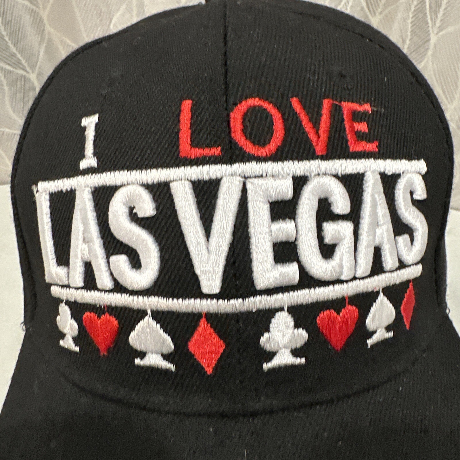 I Love Vegas Black Hook and Loop Strap Hat