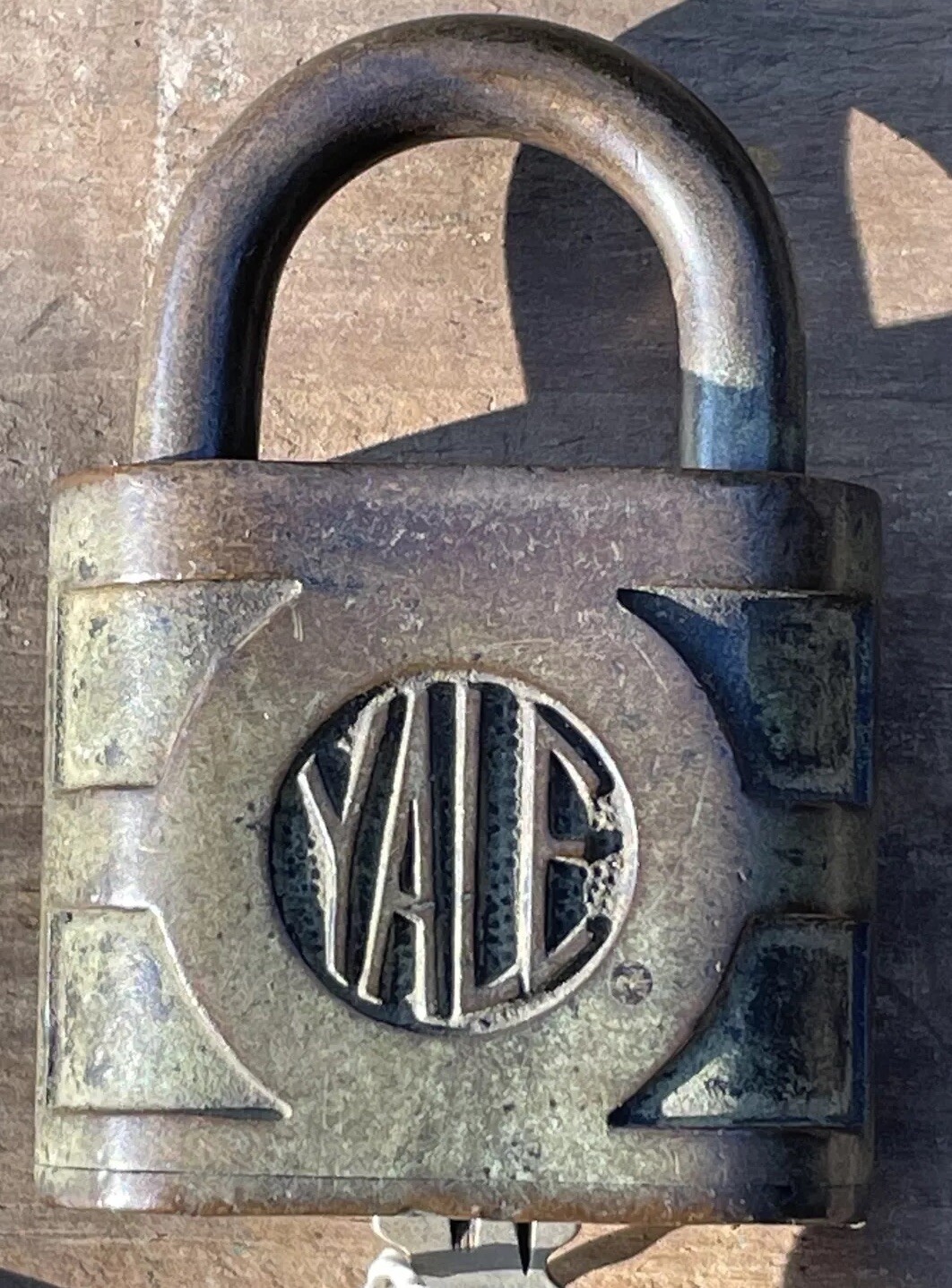 Antique Yale Brass Padlock With 2 Keys