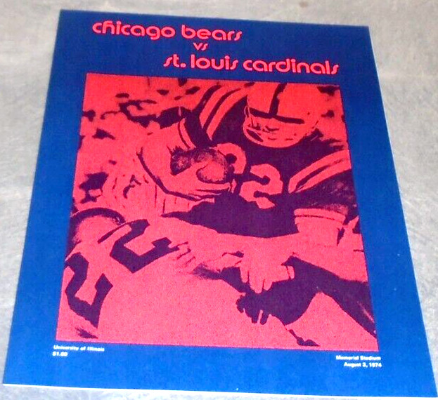 1974 PRO FOOTBALL NFL GAMEDAY MAGAZINE STL CARDINALS @ CHICAGO BEARS ILLINOIS CU