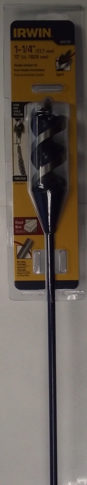 Irwin 1-1/4" x 72" Flexible Shank Installer Drill Bit 1890766