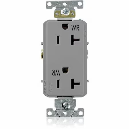 Leviton Wdr20-Gy Duplexreceptacle, 20A, Gray, 125V, Indstrial