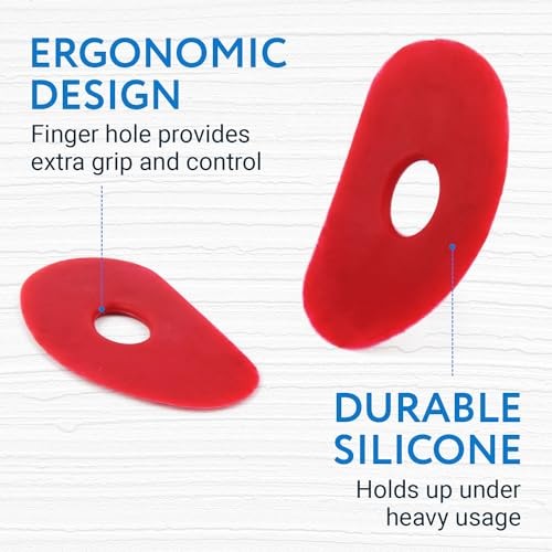 2-Pack Red Silicone Clay Ribs & Rubber Kidney Ribs - Soft