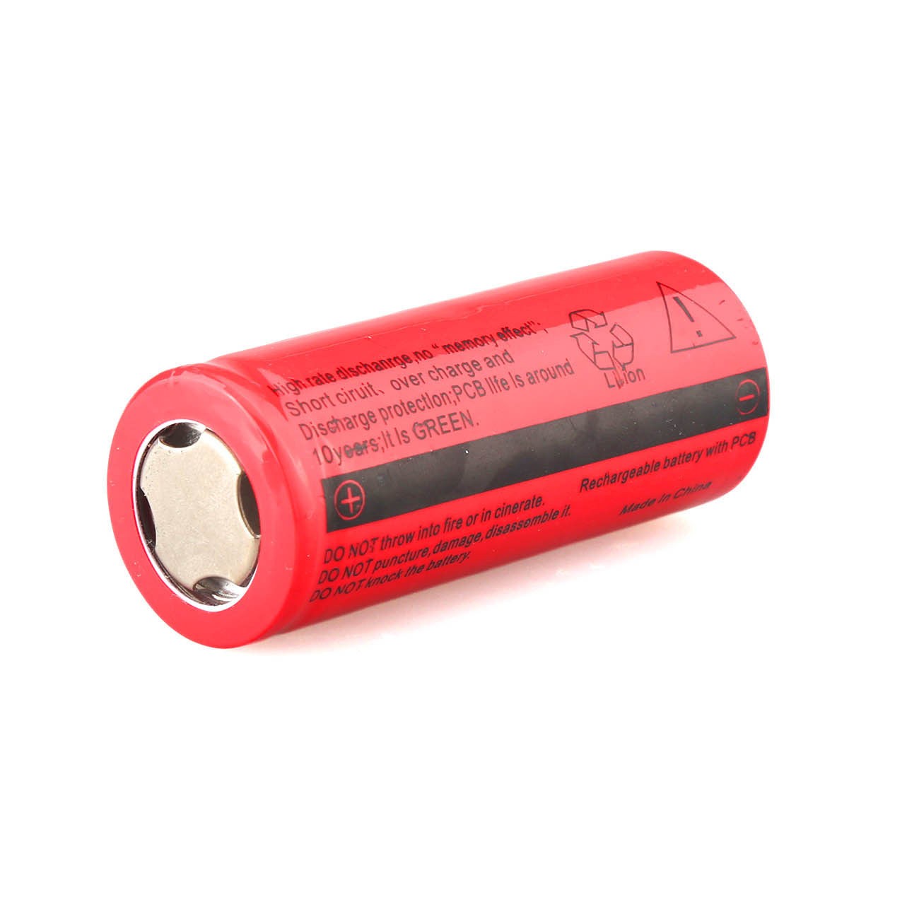2pcs 26650 Battery UltraFire Rechargeable 3.7V Flat Top Batteries Cell