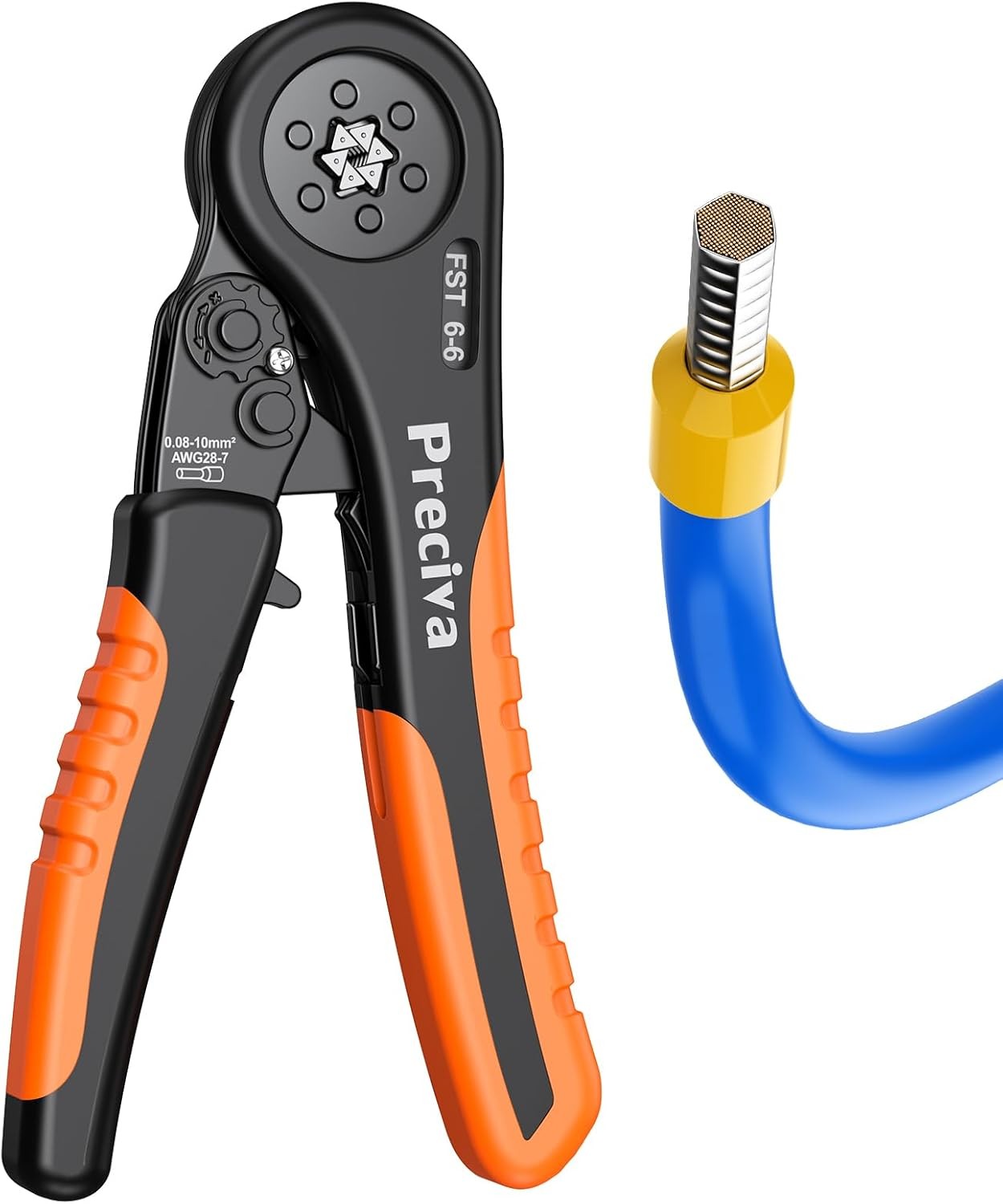 Ferrule Crimping Tool Kit, Hexagonal Ratchet Wire Crimp Pliers for AWG 28-7 (CP4