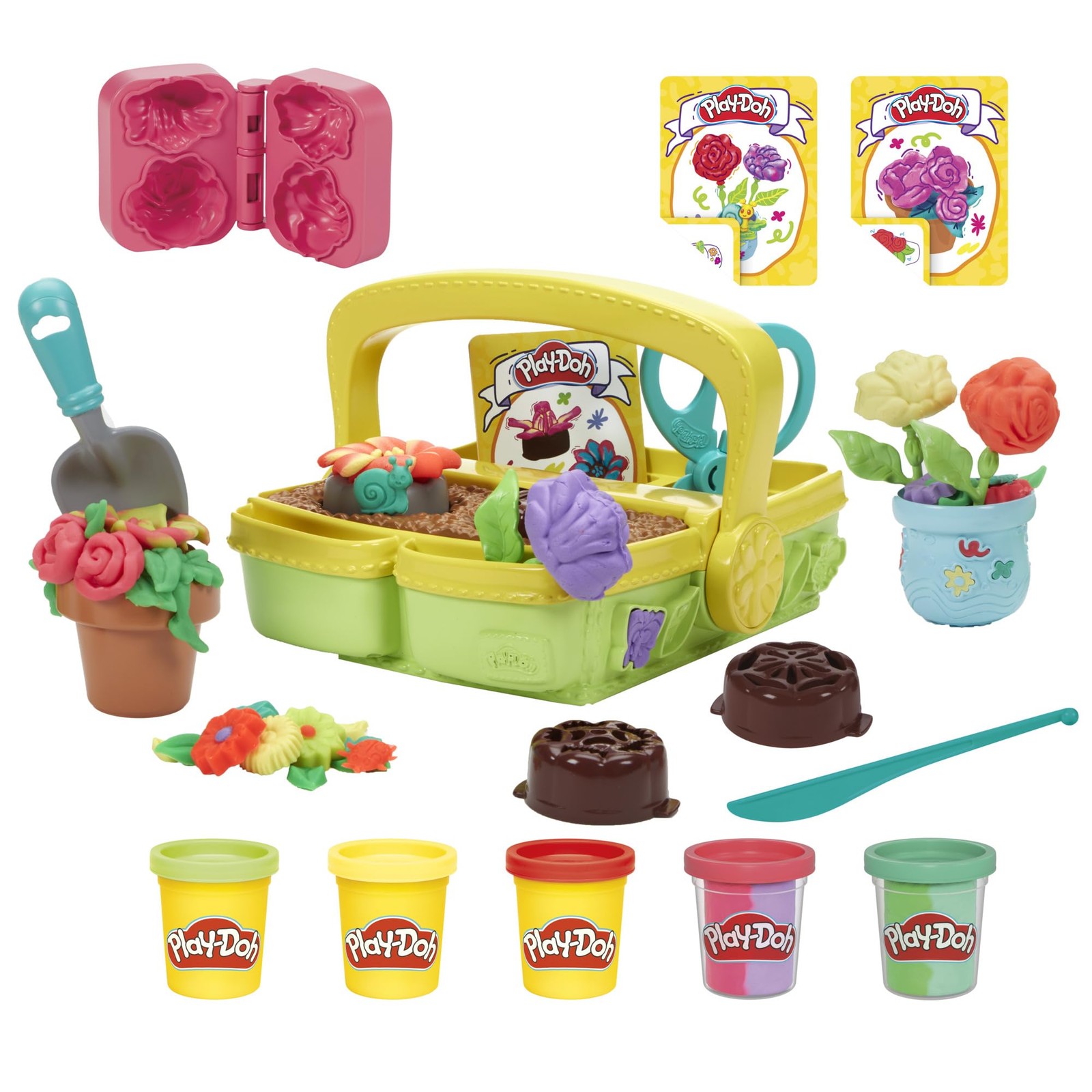 Play-Doh Blooming Flower Garden Toy Compact, Red, Blue, Green, Yellow