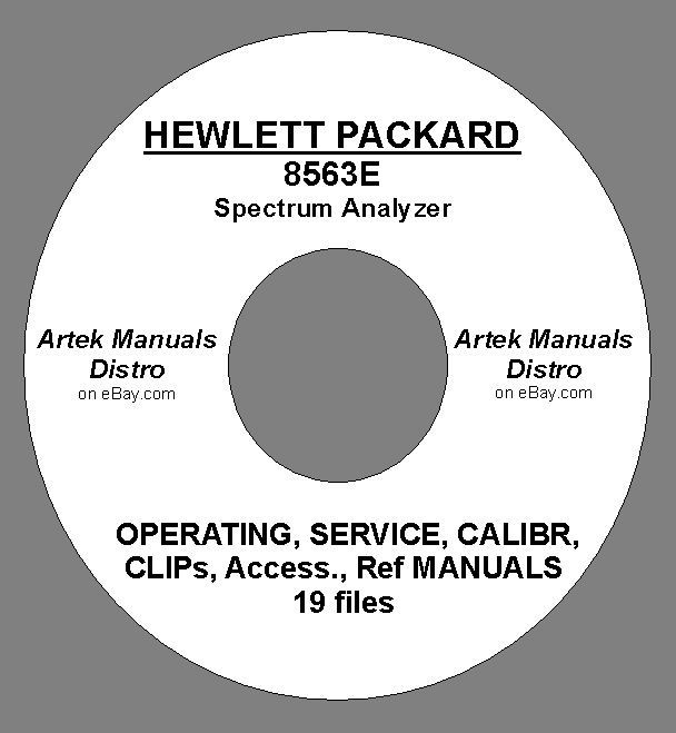 HP 8563E Spectrum Analyzer Operating, Cal, Service, CLIPs, Suppl. Manuals SET