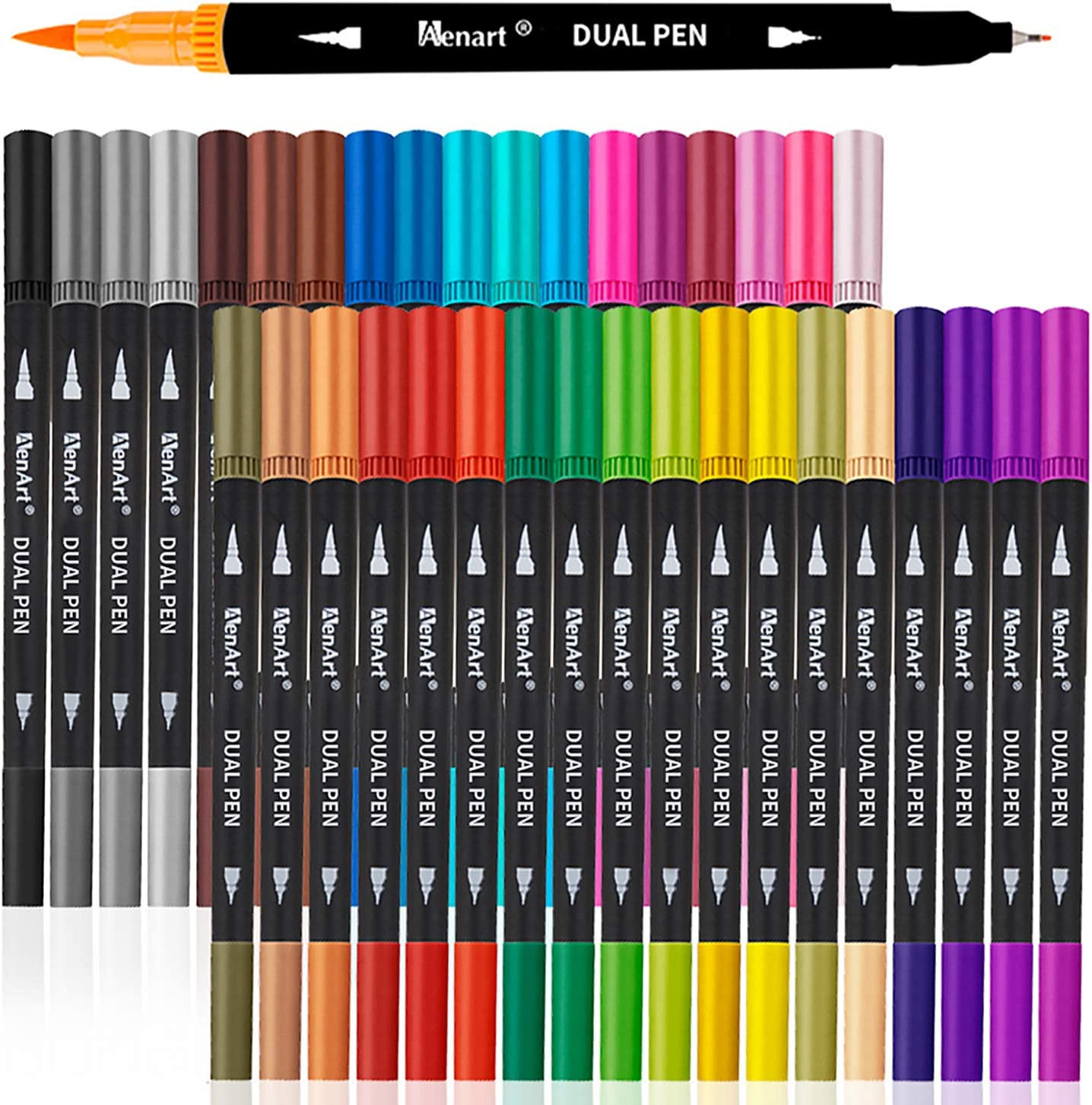 Dual Markers Brush Pens Stocking Stuffers, 36 Art Markers Christmas Gifts for Te