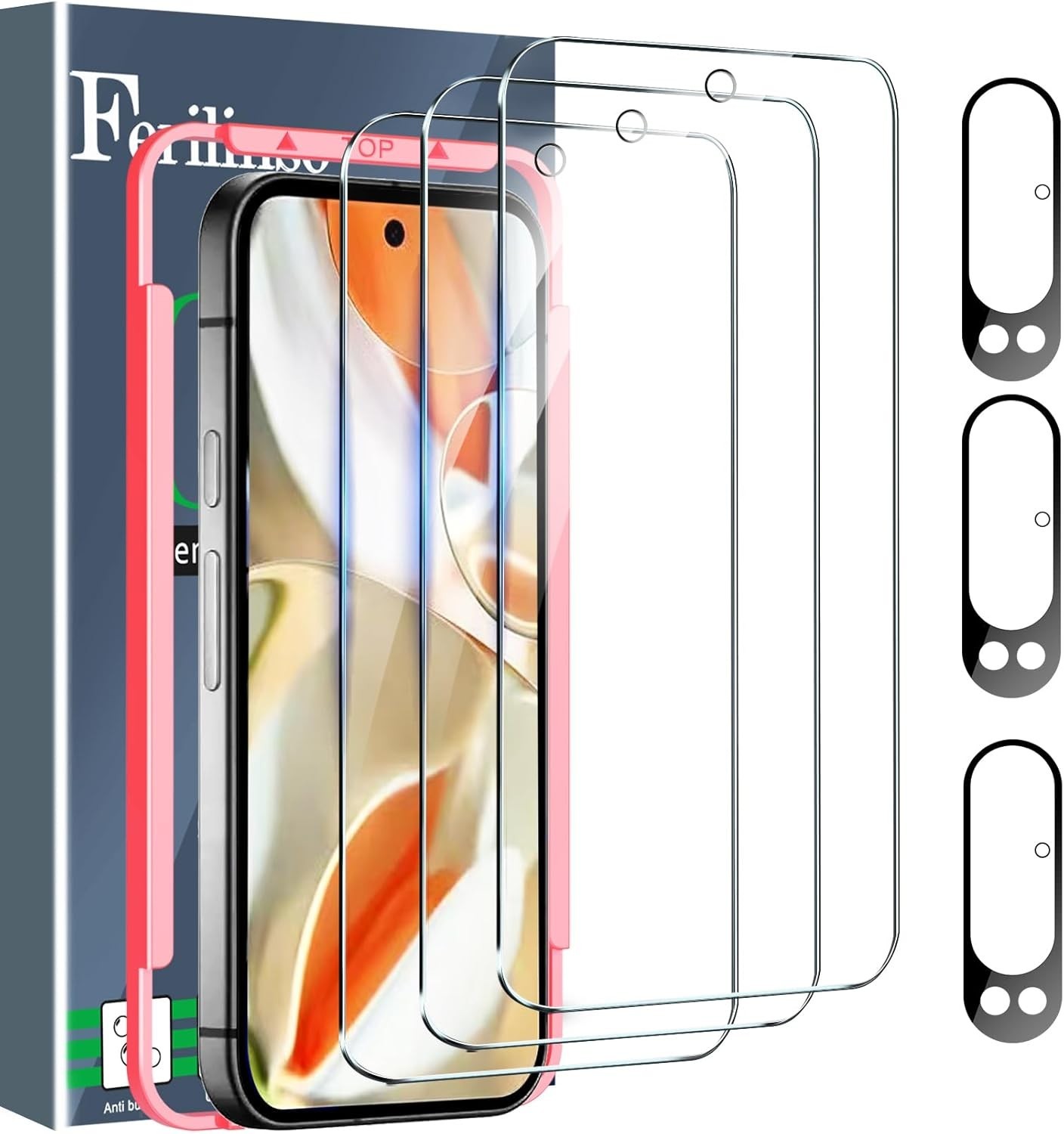 Luxury 3 Pack Screen Protector & Camera Lens Protector for Pixel 9 Pro Owners