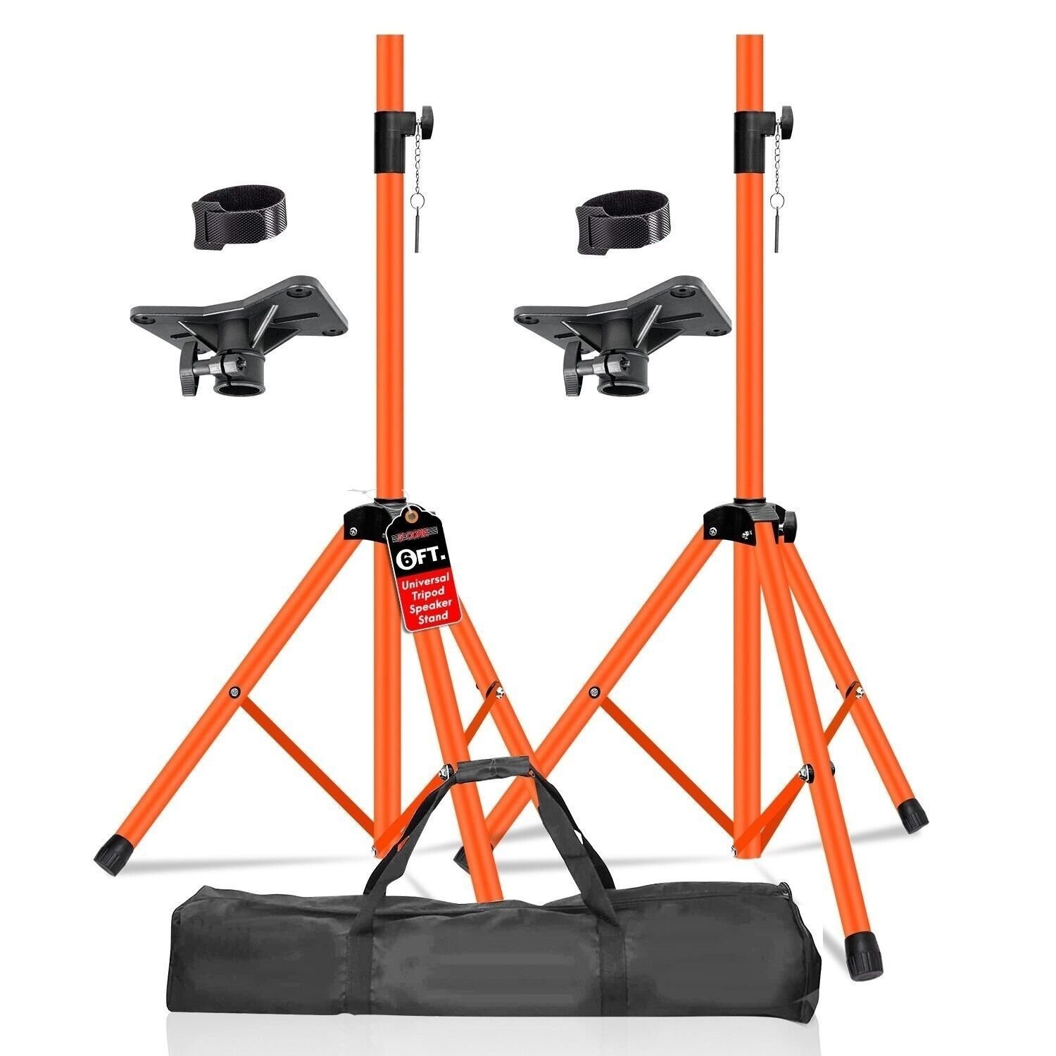 5Core Speaker Stand Tripod Pair Heavy Duty Adjustable 72" Universal Mount w Bag