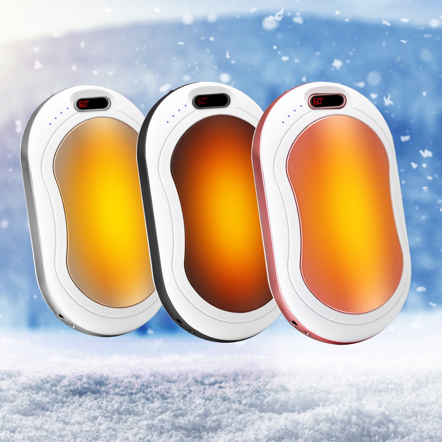 Magnetic 3 in 1 Rechargeable Hand Warmers Pouch 10000mAh Portable Heater Hiking