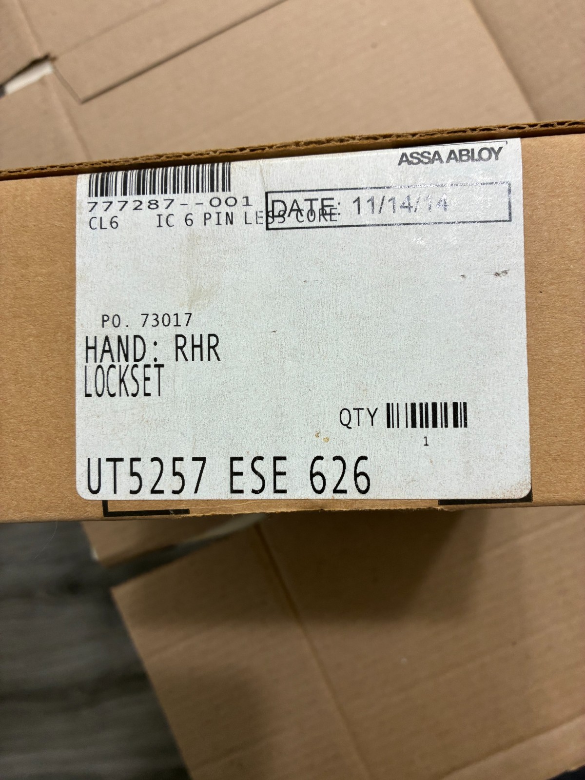 Corbin Russwin UT5257 ESE Lever Lock 626 RIGHT HAND REVERSE LEVER
