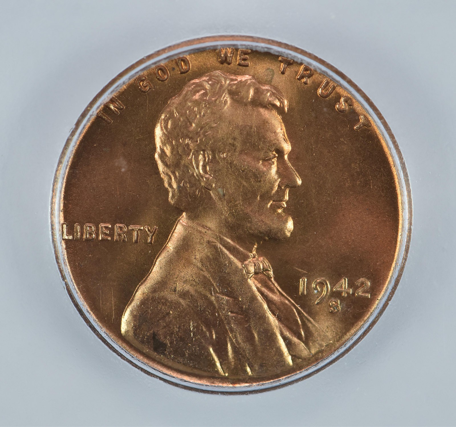 1942-S Lincoln Wheat Cent MS66 RD ICG