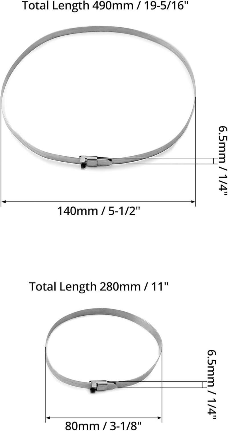 CV Boot Clamp, 20 Pack, Stainless Steel, Adjustable, 1.8" - 5.6"