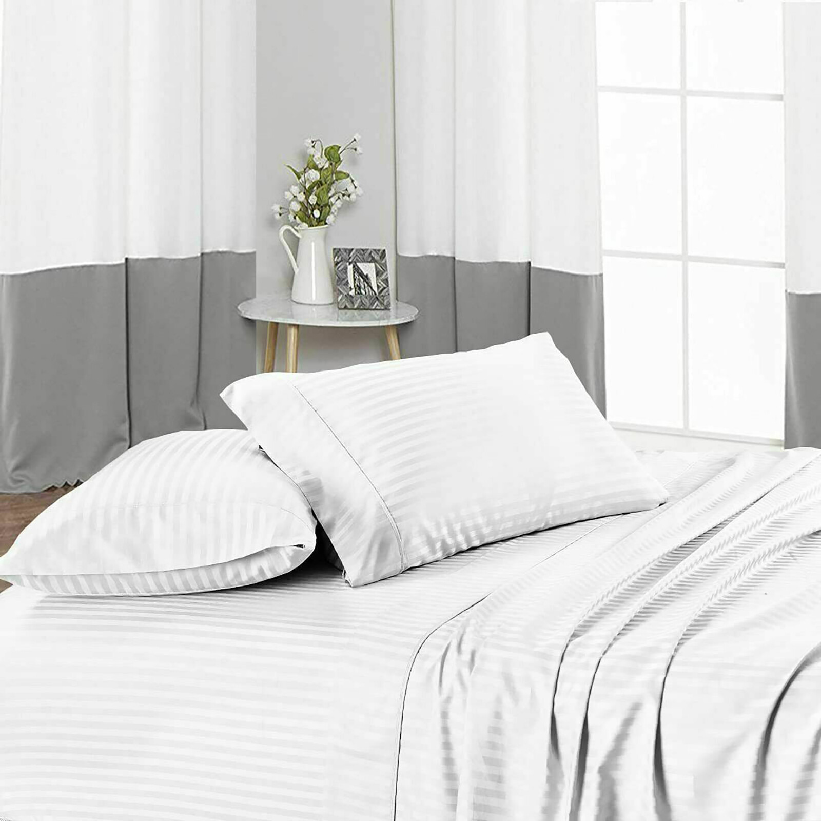 1000-1200 THREAD COUNT EGYPTIAN COTTON 6 PCs SHEET SET STRIPE COLORS US KING