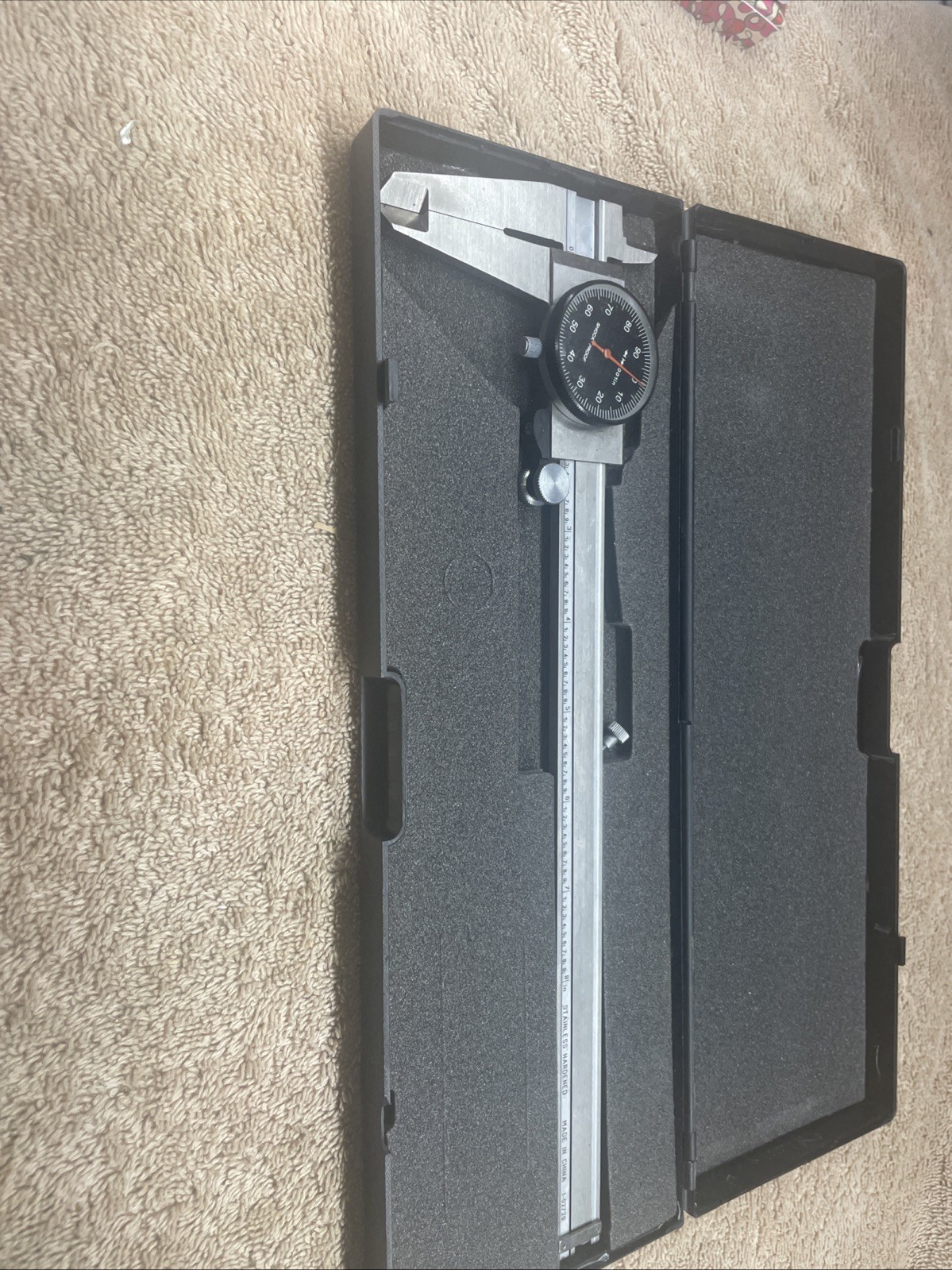 Dial Caliper Precision Machinist Tool in Foam Case Shock-Proof