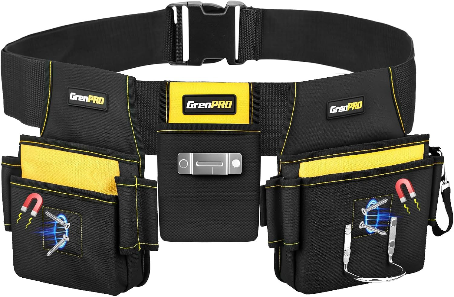 Magnetic Tool Belt for Men, 29 Pocket Carpenter Tool Belt | Heavy Duty Tool Pouc