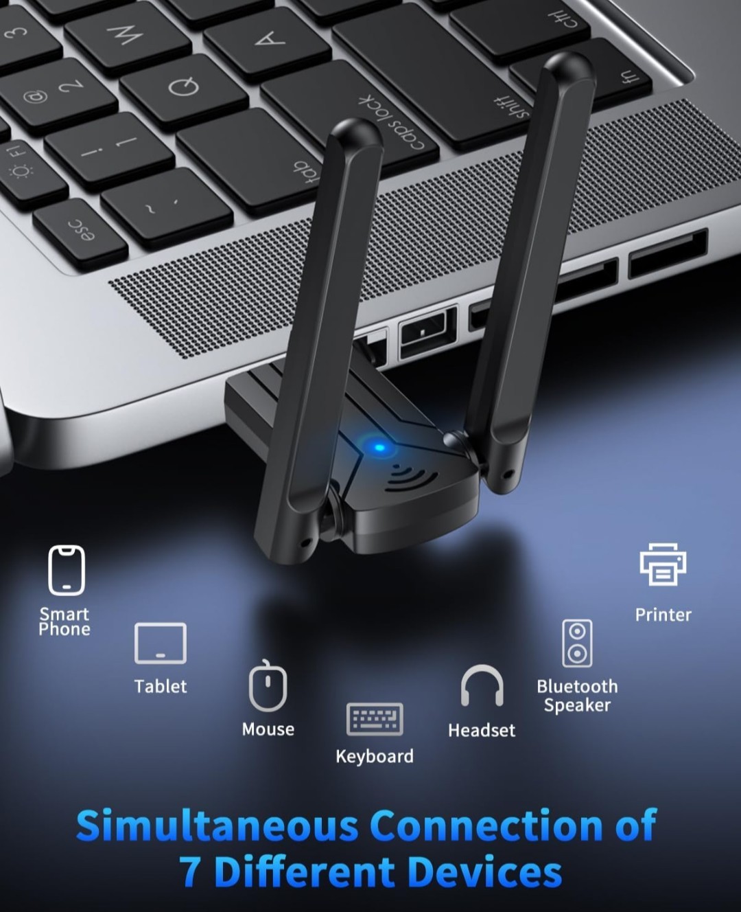 ZEXMTE USB Bluetooth Adapter for PC, 5.4 Plug & Play Bluetooth Transmitter & Rec