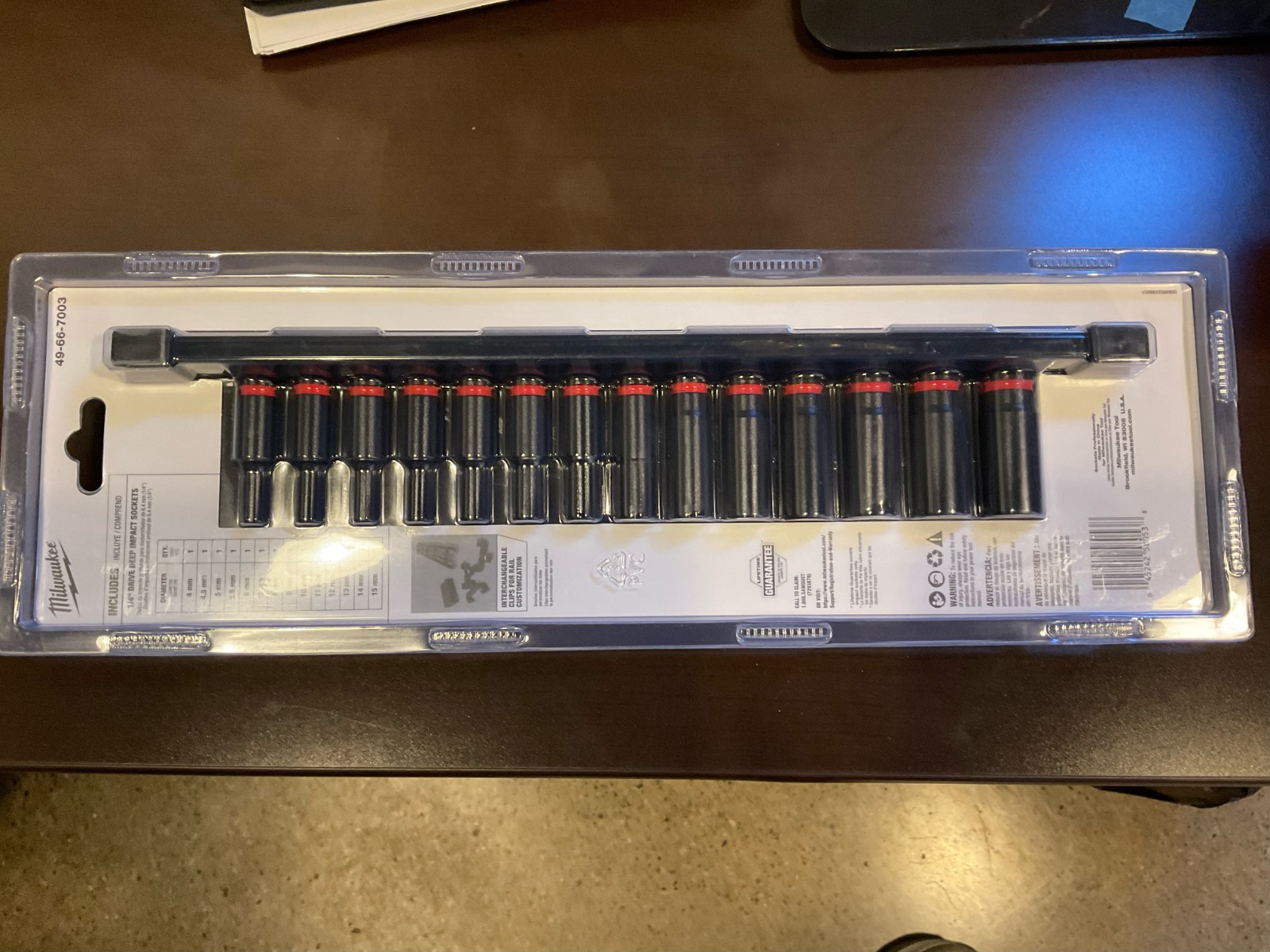 Milwaukee 1/4 inch drive impact socket set 14 pieces
