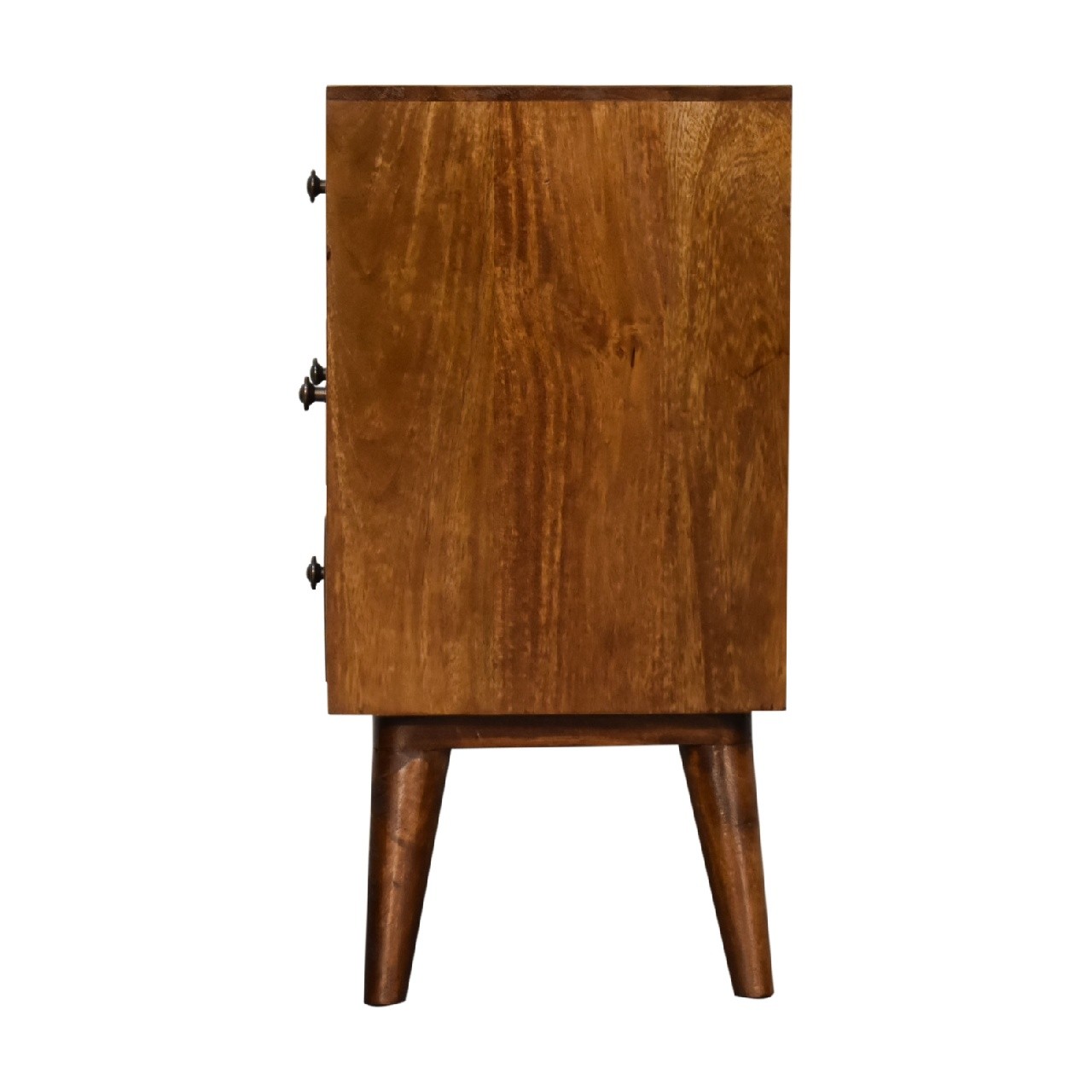Solid Wood Multi Bedside, 4-Drawers, Chestnut, Brown