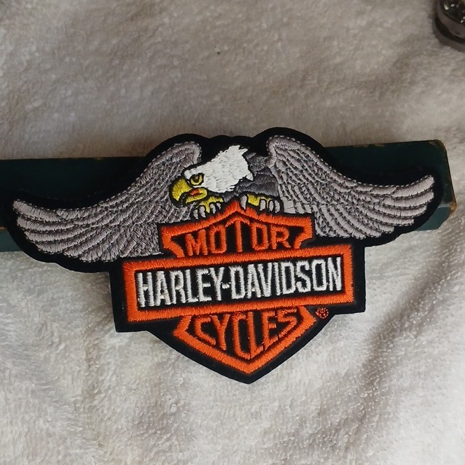 Harley-Davidson Motor Cycles Eagle Wings Iron-on/Sew-On Emblem Patch 5½"x3"