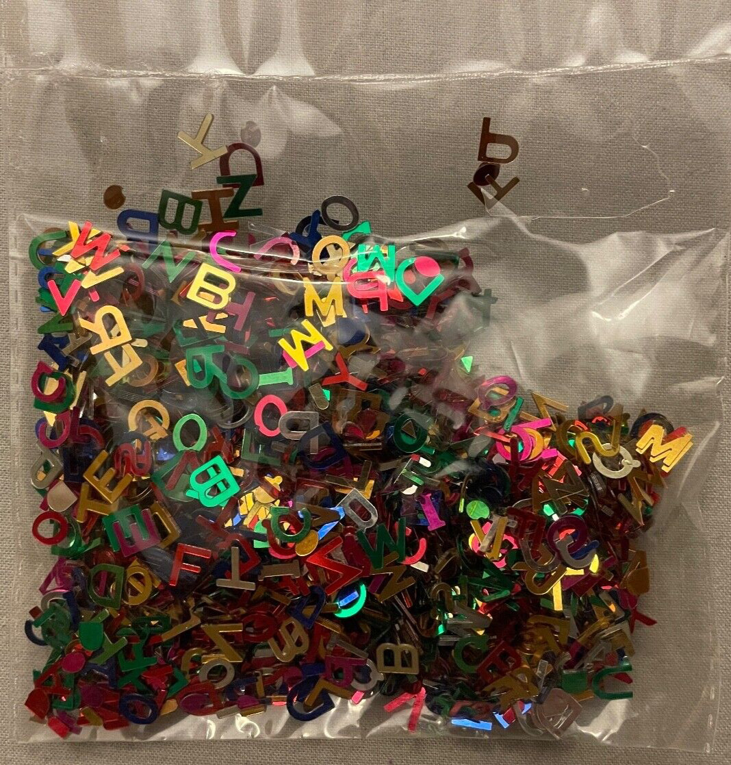 CONFETTI LETTERS, 2 PACKAGES - ALPHABET