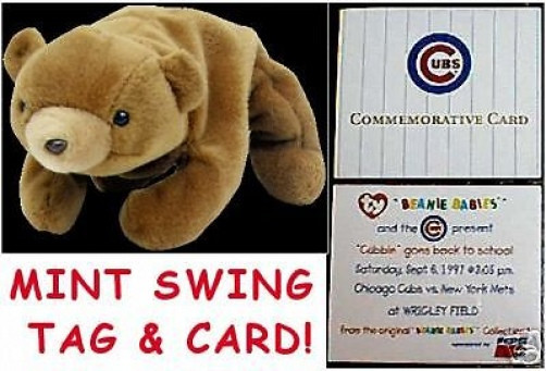 TY BEANIE BABY Cubbie BEAR 9/6/97 SPORTS COMMEMORATIVE! Cubs Mets at Wrigley
