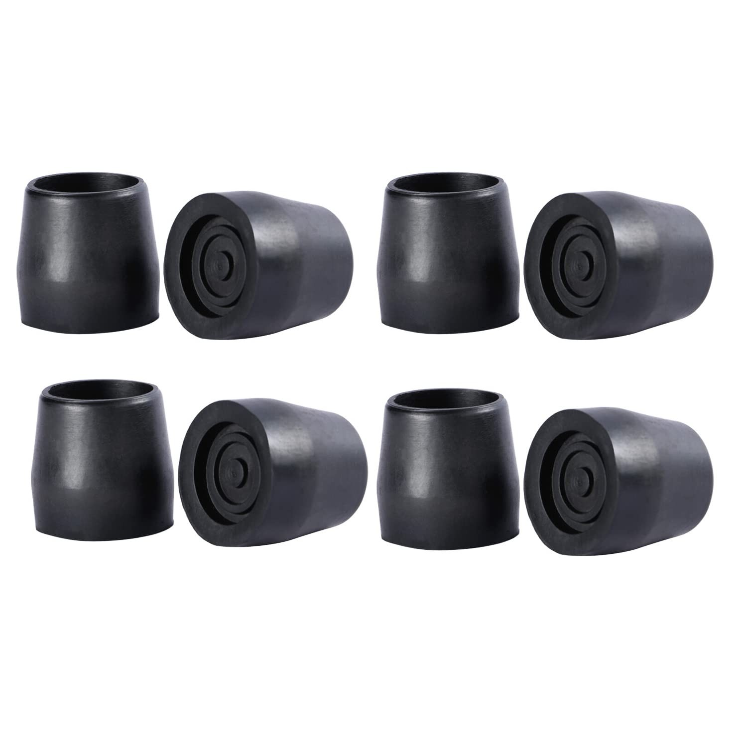 Essential Medical Supply Replacement Walker/Commode Tips, Black, 1",(8)