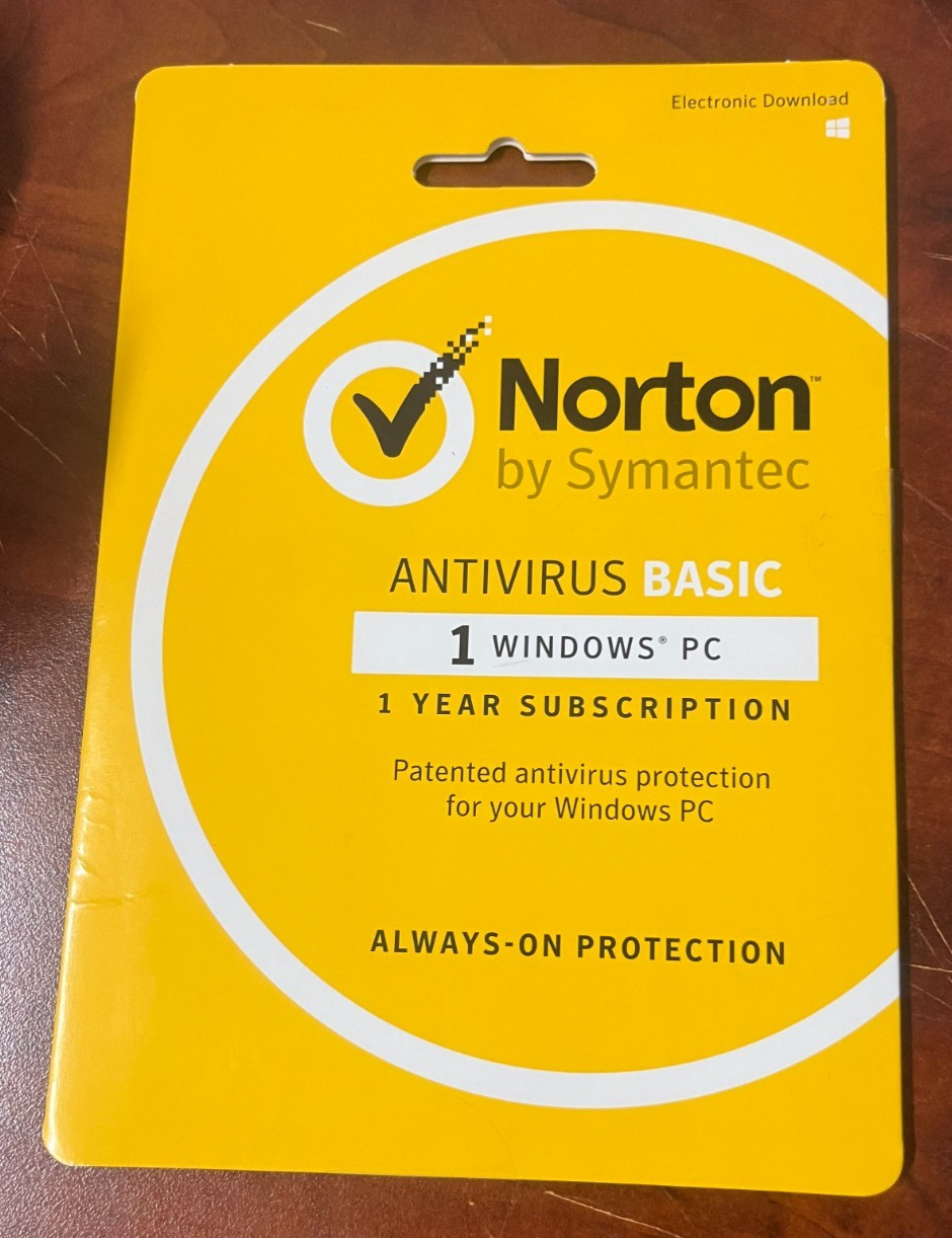 Norton by Symantec Antivirus Basic 1 Year Subscription. 1 Windows PC LOT OF 10