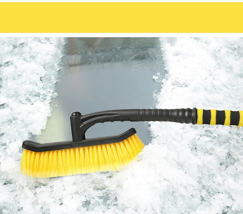 1Pc 2-in-1 Ice Scraper with Brush for Car Windshield Snow Remove Cleaner Black ?
