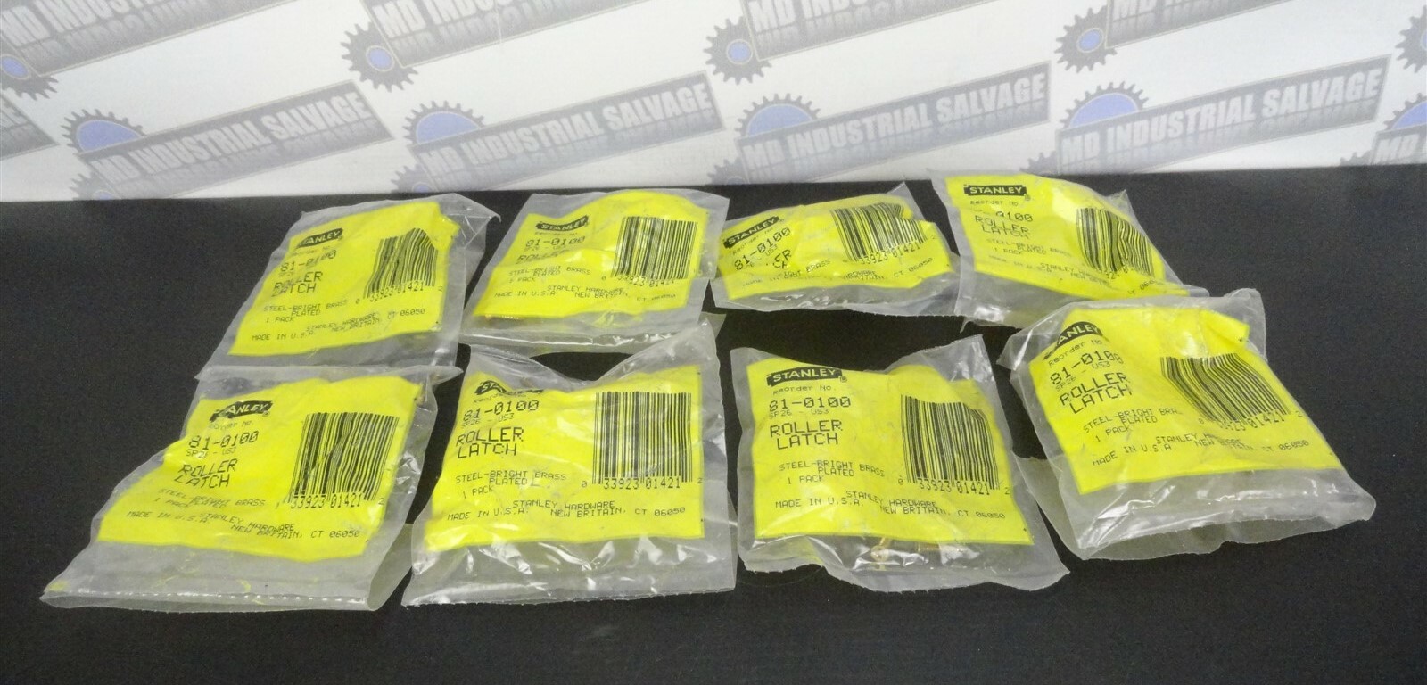 Lot of 8 - STANLEY - 81-0100 Steel - Brass Plated Roller Latch (NEW)