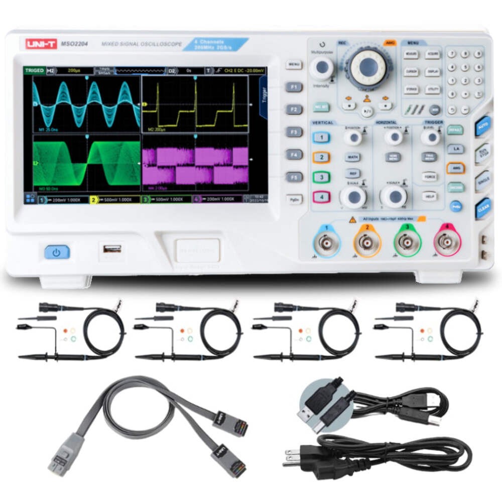 UNI-T MSO2204 Mixed Signal Oscilloscope 200MHz 4+16CH 2.0 GSa/s 56 Mpts