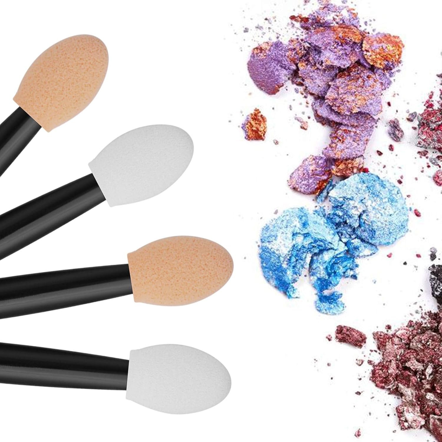 30Pcs Disposable Eyeshadow Brush, Double Ended Sponge Eye Shadow Applicator