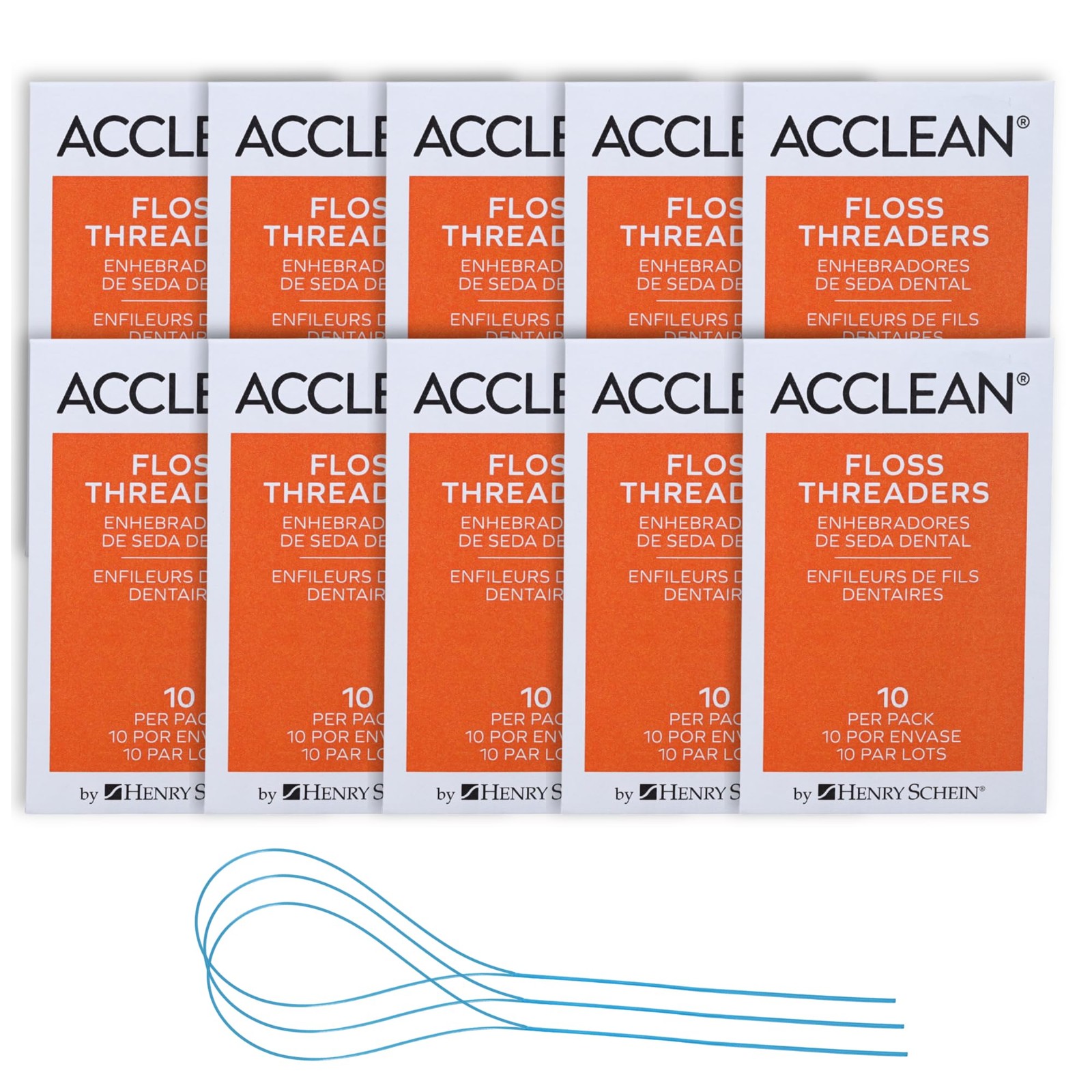 Acclean Floss Threaders, Dental Threaders 100 Count (Pack of 1), Blue