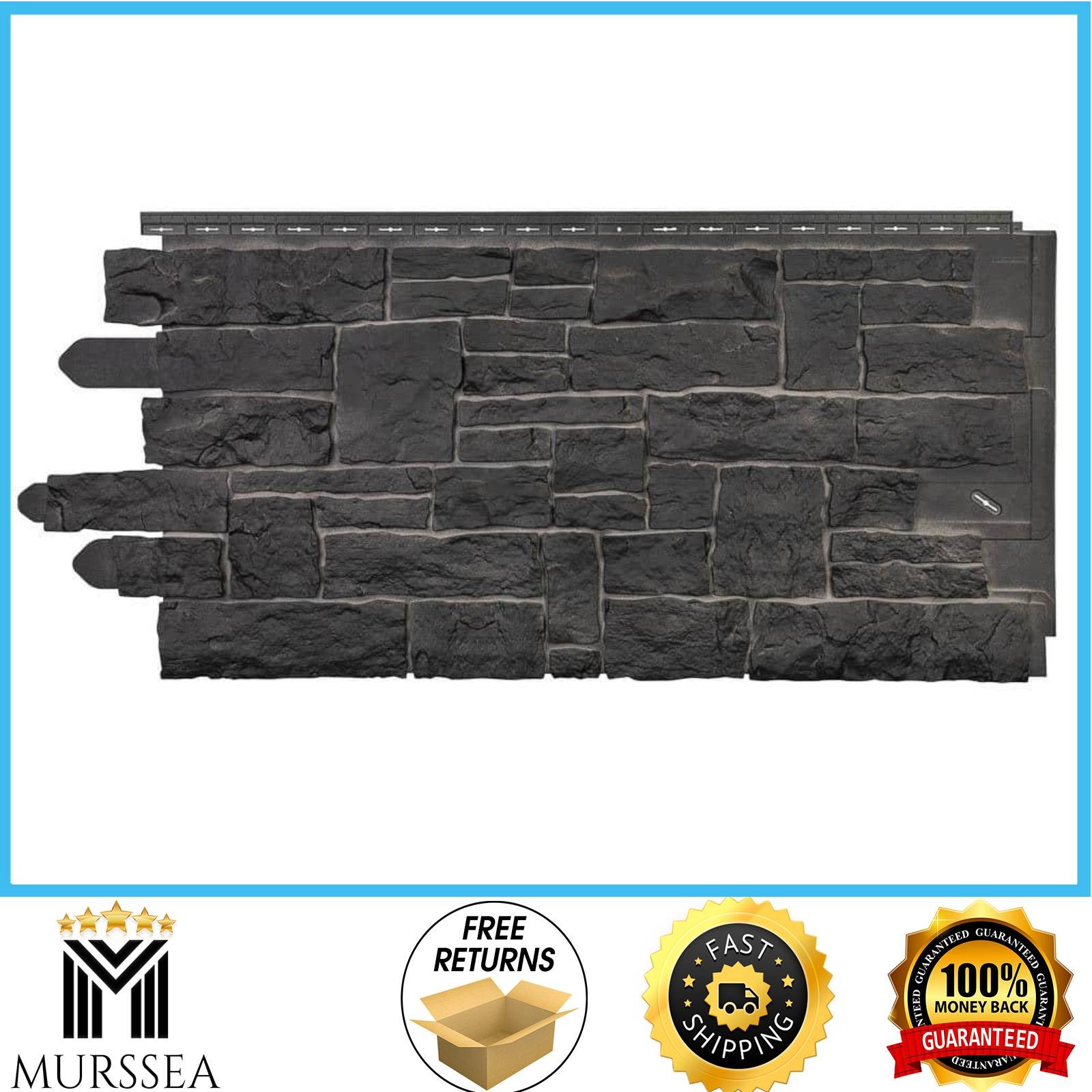 NovikStone SK 20.3"x45" Onyx Faux Stacked Stone Siding Panel – 10 Panels/Box