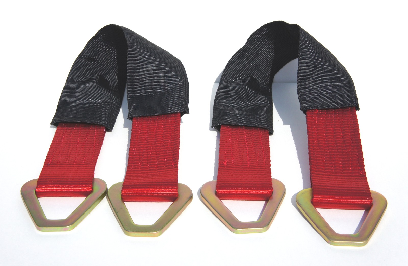 2 RED 24" Axle Straps Tie Down f Race Car Hauler Trailer Tow Truck 4x4 Off Road