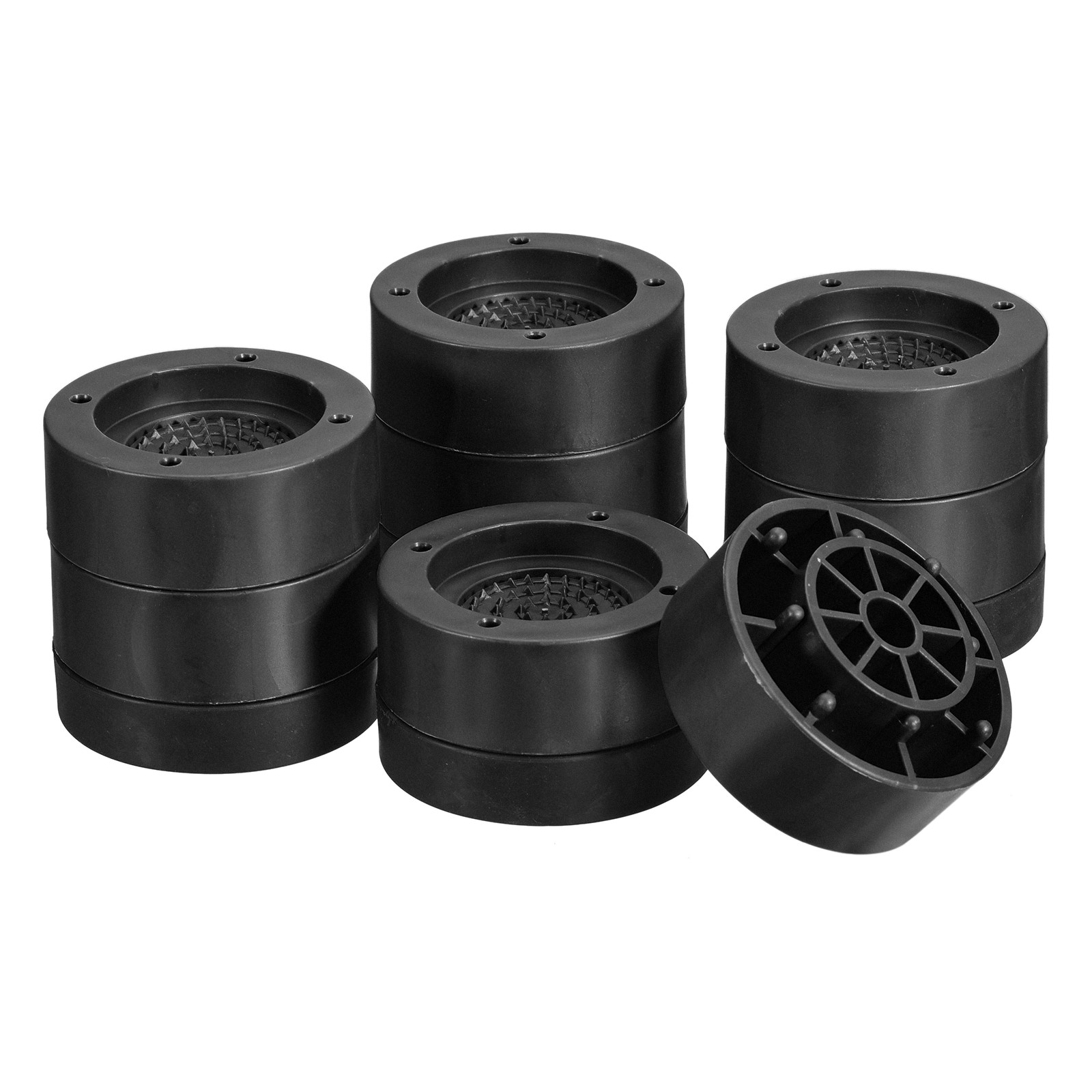 4 Set Round Furniture Risers Height 2.36" Adjustable Bed Lifts Risers Black