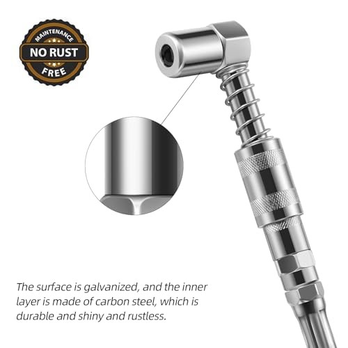 1PC 90 Degree Grease Coupler with 1pcs 90 Degree Adapter + 2 PCS Flat Nozzle