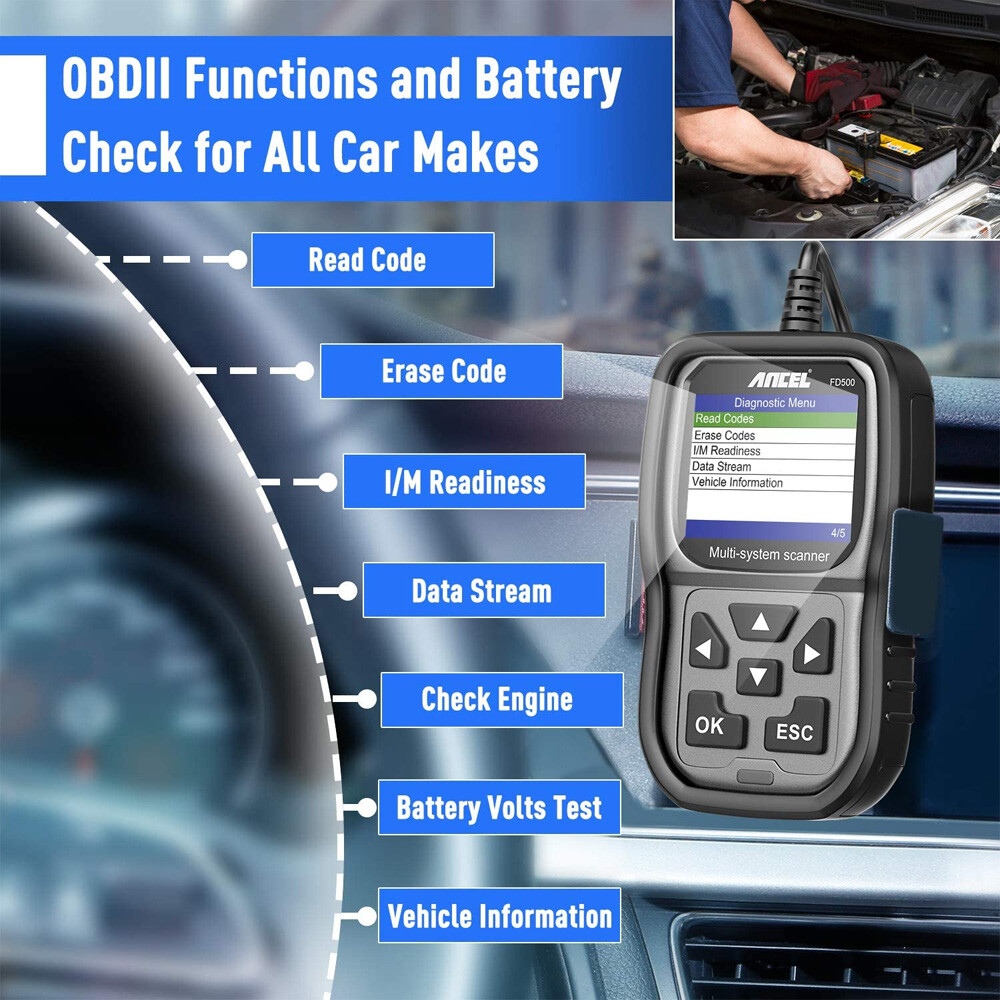 ANCEL FD500 for Ford Car All System OBD2 Scanner Diagnostic Tool EPB & Oil Reset