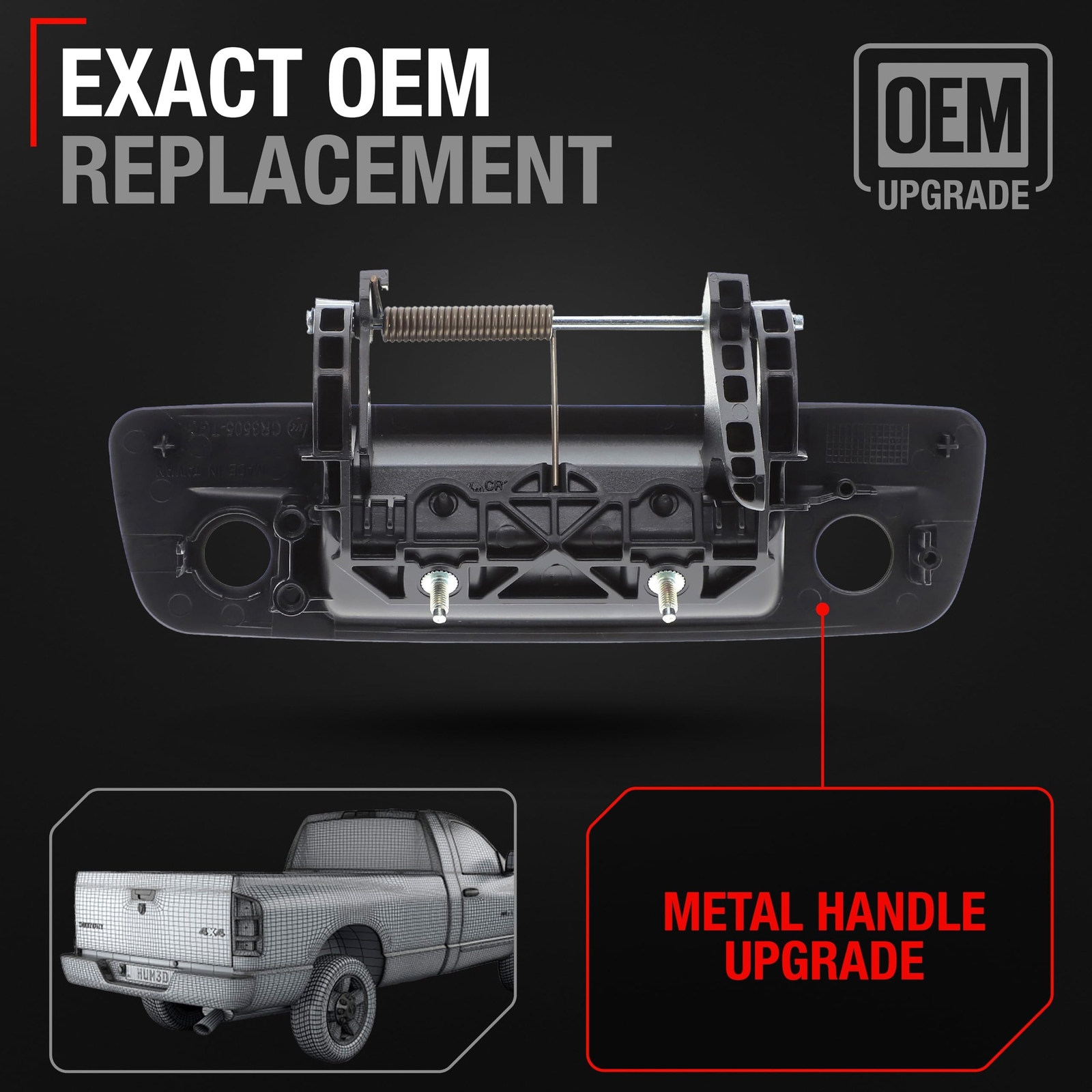 T1A Tailgate Handle Latch Replacement- Upgraded Metal - Compatible with 2009-...
