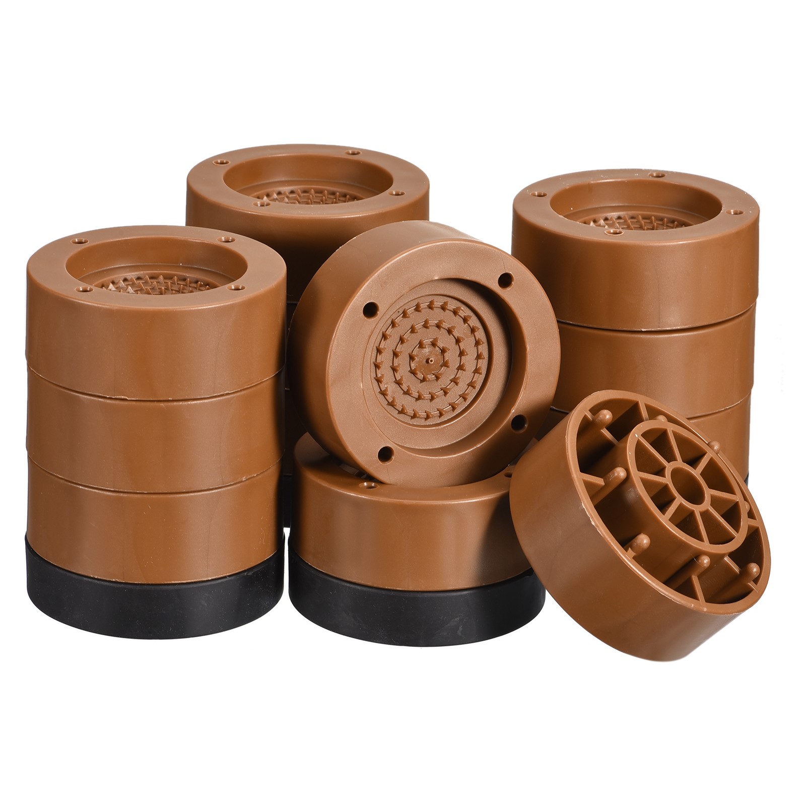 4 Set Round Furniture Risers Height 3.35" Adjustable Bed Lifts Risers Brown