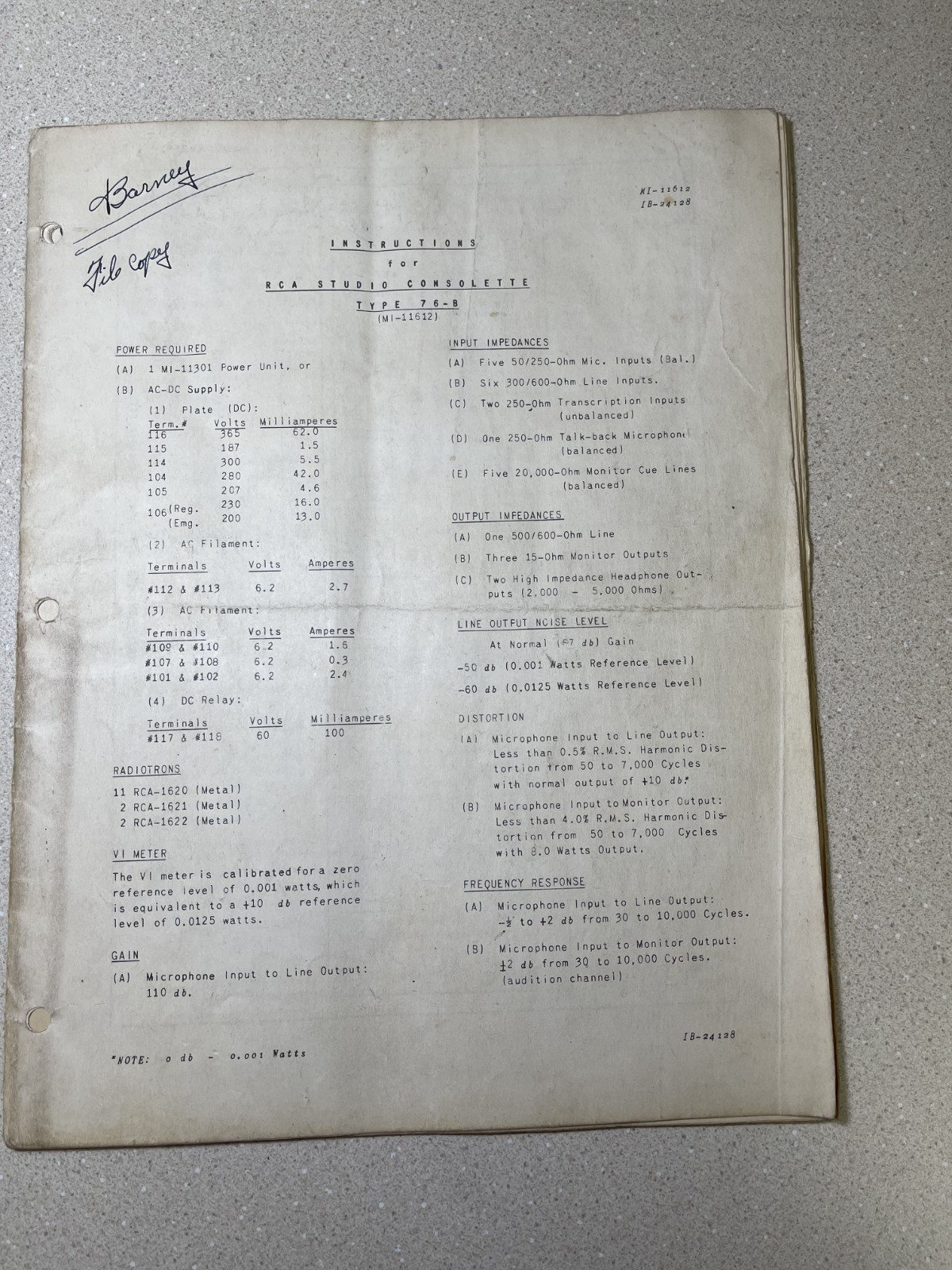 RCA 76-B Consolette Literature - Complete Schematic