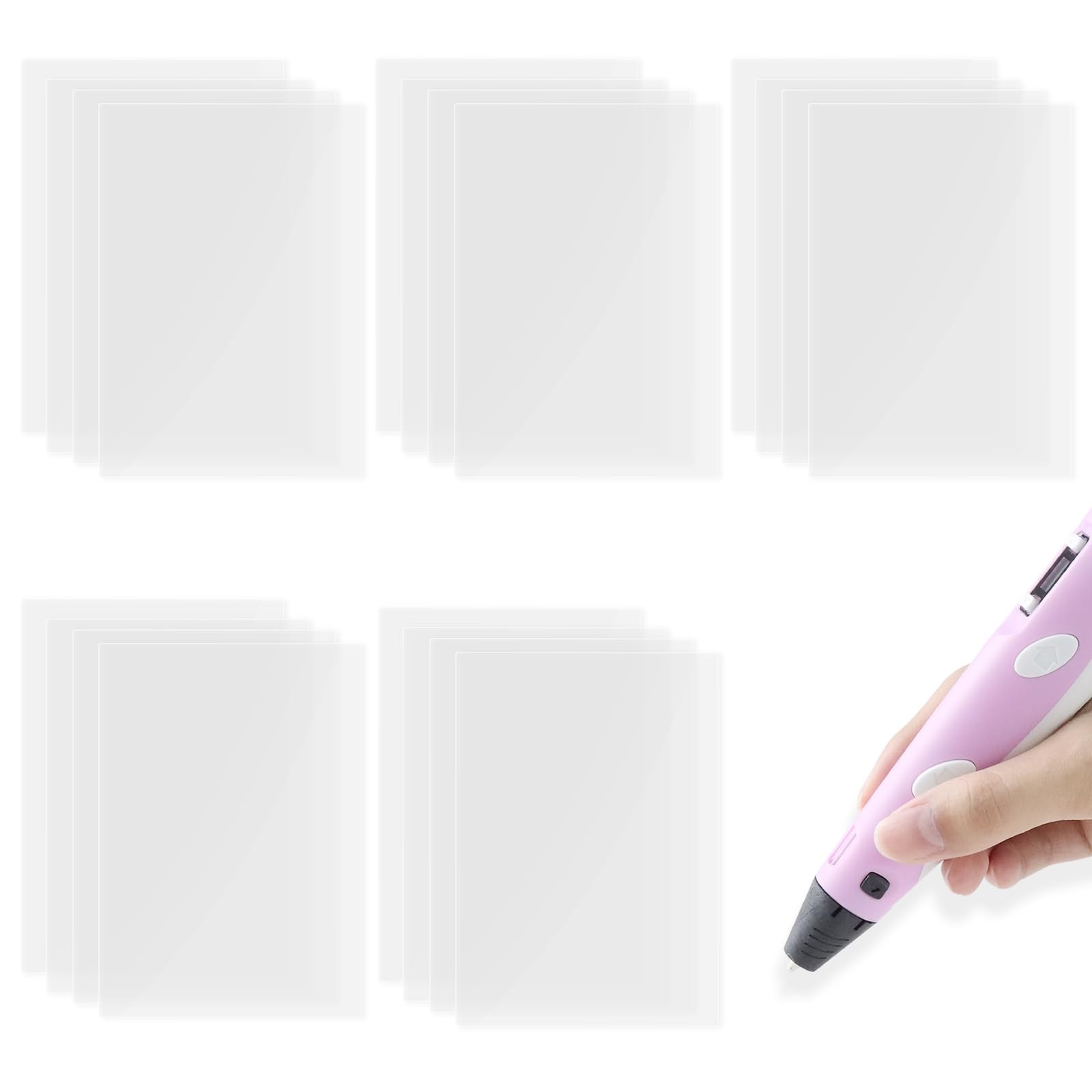 20Pcs 3D Pen Mat - Transparent Tracing Board for 3D Printing Pens, 7.87" x 5....